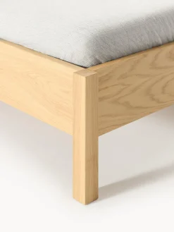 Westwing Collection Cama de madera con cabecero en tejido vienés Jones