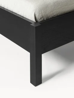 Westwing Collection Cama de madera con cabecero en tejido vienés Jones