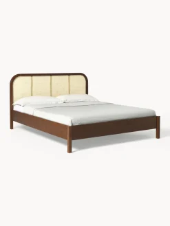 Westwing Collection Cama de madera con cabecero en tejido vienés Jones^ Estructuras De Cama