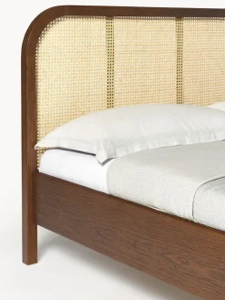Westwing Collection Cama de madera con cabecero en tejido vienés Jones^ Estructuras De Cama