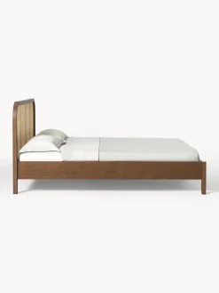 Westwing Collection Cama de madera con cabecero en tejido vienés Jones^ Estructuras De Cama