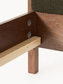 Westwing Collection Cama de madera con cabecero en tejido bouclé Jones