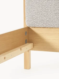 Westwing Collection Cama de madera con cabecero en tejido bouclé Jones