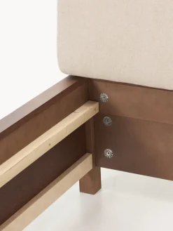 Westwing Collection Cama de madera con cabecero tapizado y cajones Santiago