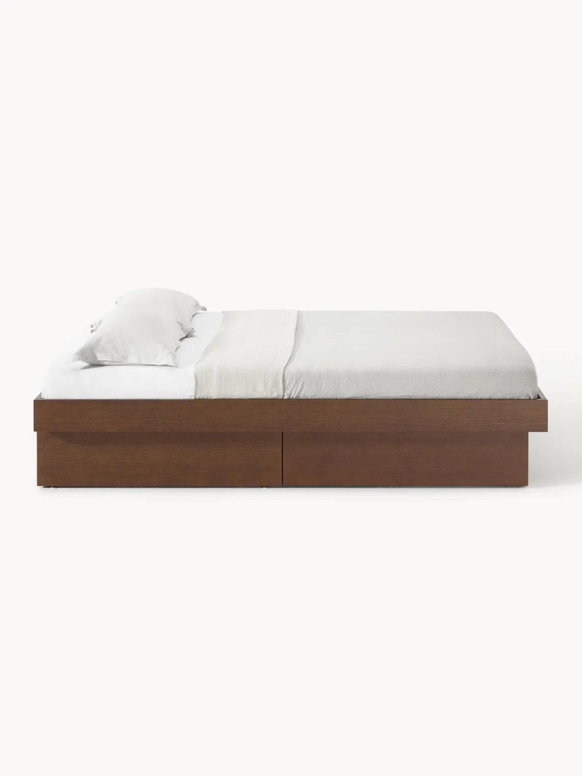 Westwing Collection Cama de madera con cajones Sato
