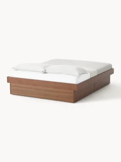 Westwing Collection Cama de madera con cajones Sato