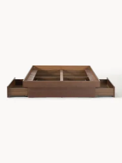Westwing Collection Cama de madera con cajones Sato