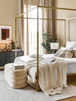 Westwing Collection Cama de metal con dosel Belle