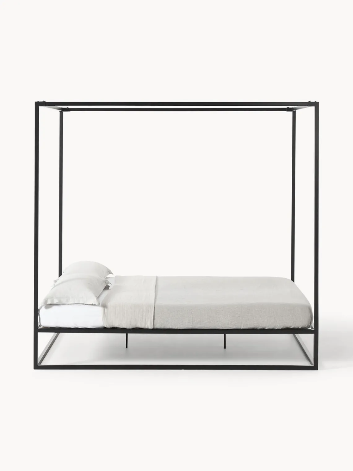 Westwing Collection Cama de metal con dosel Belle