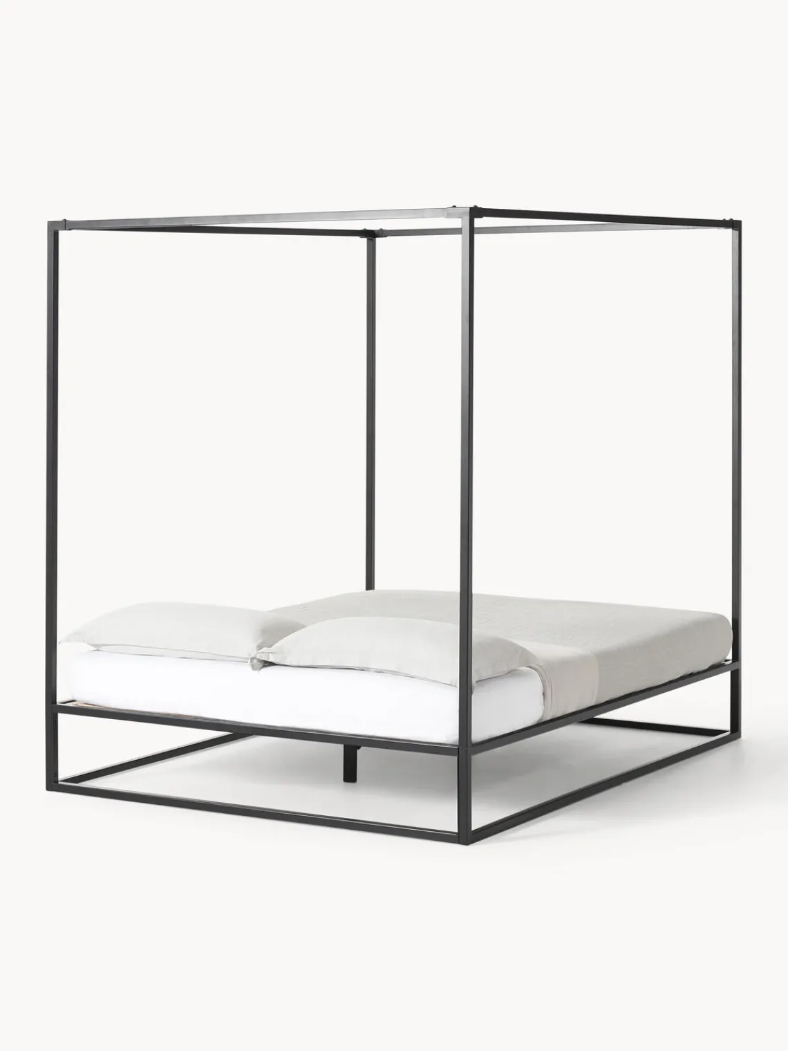 Westwing Collection Cama de metal con dosel Belle