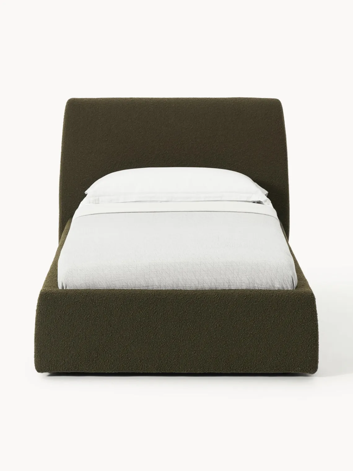 Westwing Collection Cama individual en tejido bouclé con espacio de almacenamiento Cloud^ Camas Individuales|Camas Tapizadas