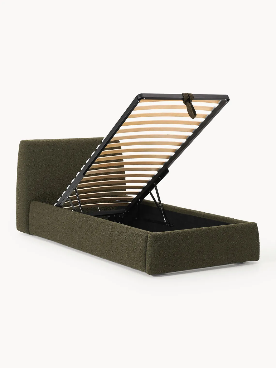 Westwing Collection Cama individual en tejido bouclé con espacio de almacenamiento Cloud^ Camas Individuales|Camas Tapizadas