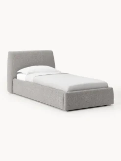 Westwing Collection Cama individual en tejido bouclé con espacio de almacenamiento Cloud