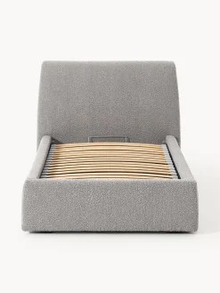 Westwing Collection Cama individual en tejido bouclé con espacio de almacenamiento Cloud