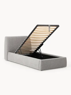 Westwing Collection Cama individual en tejido bouclé con espacio de almacenamiento Cloud