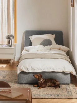 Westwing Collection Cama individual en tejido bouclé Cloud^ Camas Individuales|Camas Tapizadas