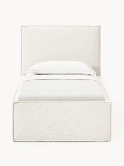 Westwing Collection Cama individual tapizada en tejido bouclé con espacio de almacenamiento Dream