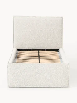 Westwing Collection Cama individual tapizada en tejido bouclé con espacio de almacenamiento Dream