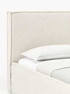 Westwing Collection Cama individual tapizada en tejido bouclé con espacio de almacenamiento Dream
