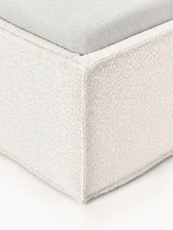 Westwing Collection Cama individual tapizada en tejido bouclé con espacio de almacenamiento Dream