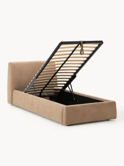 Westwing Collection Cama individual tapizada con espacio de almacenamiento Cloud
