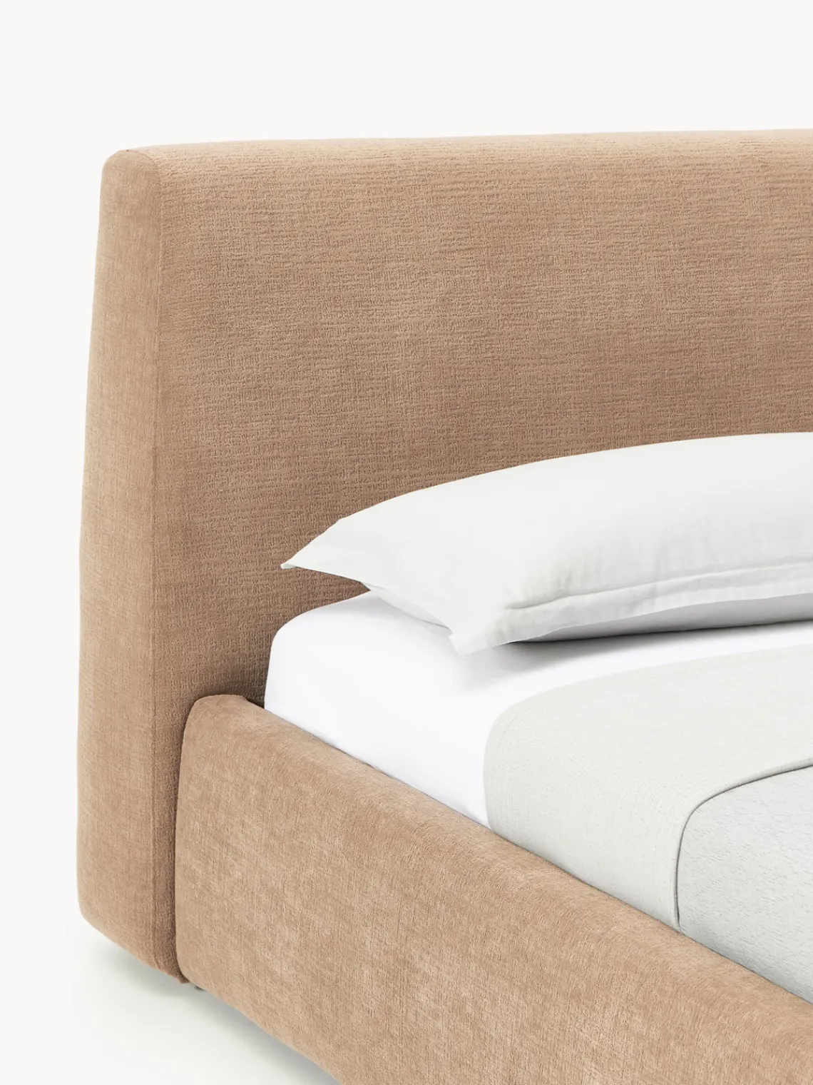 Westwing Collection Cama individual tapizada con espacio de almacenamiento Cloud