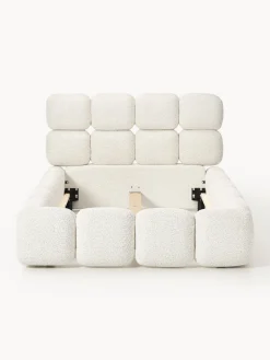 Westwing Collection Cama individual tapizada en borreguillo bouclé Tayla^ Camas Individuales|Camas Tapizadas