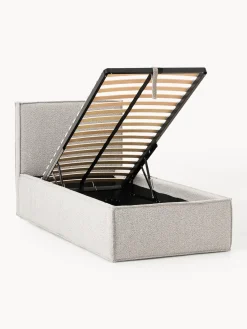 Westwing Collection Cama individual tapizada en tejido bouclé con espacio de almacenamiento Dream^ Camas Individuales|Camas Tapizadas