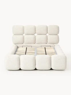 Westwing Collection Cama individual tapizada en borreguillo bouclé con espacio de almacenamiento Tayla^ Camas Individuales|Camas Tapizadas