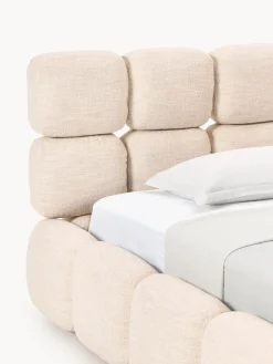 Westwing Collection Cama individual tapizada en borreguillo bouclé Tayla^ Camas Individuales|Camas Tapizadas