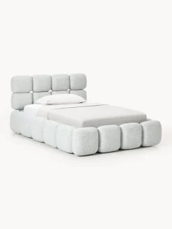 Westwing Collection Cama individual tapizada en borreguillo bouclé Tayla