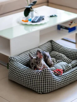 Dandy Dog Cama para mascotas Houndstooth, tamaños diferentes