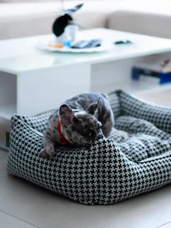 Dandy Dog Cama para mascotas Houndstooth, tamaños diferentes