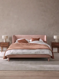Westwing Collection Cama tapizada con cabecero Luma