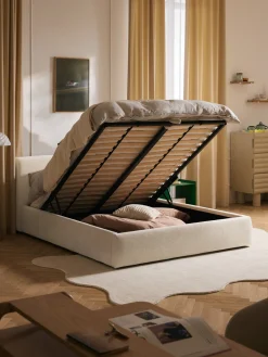 Westwing Collection Cama tapizada con espacio de almacenamiento Cloud