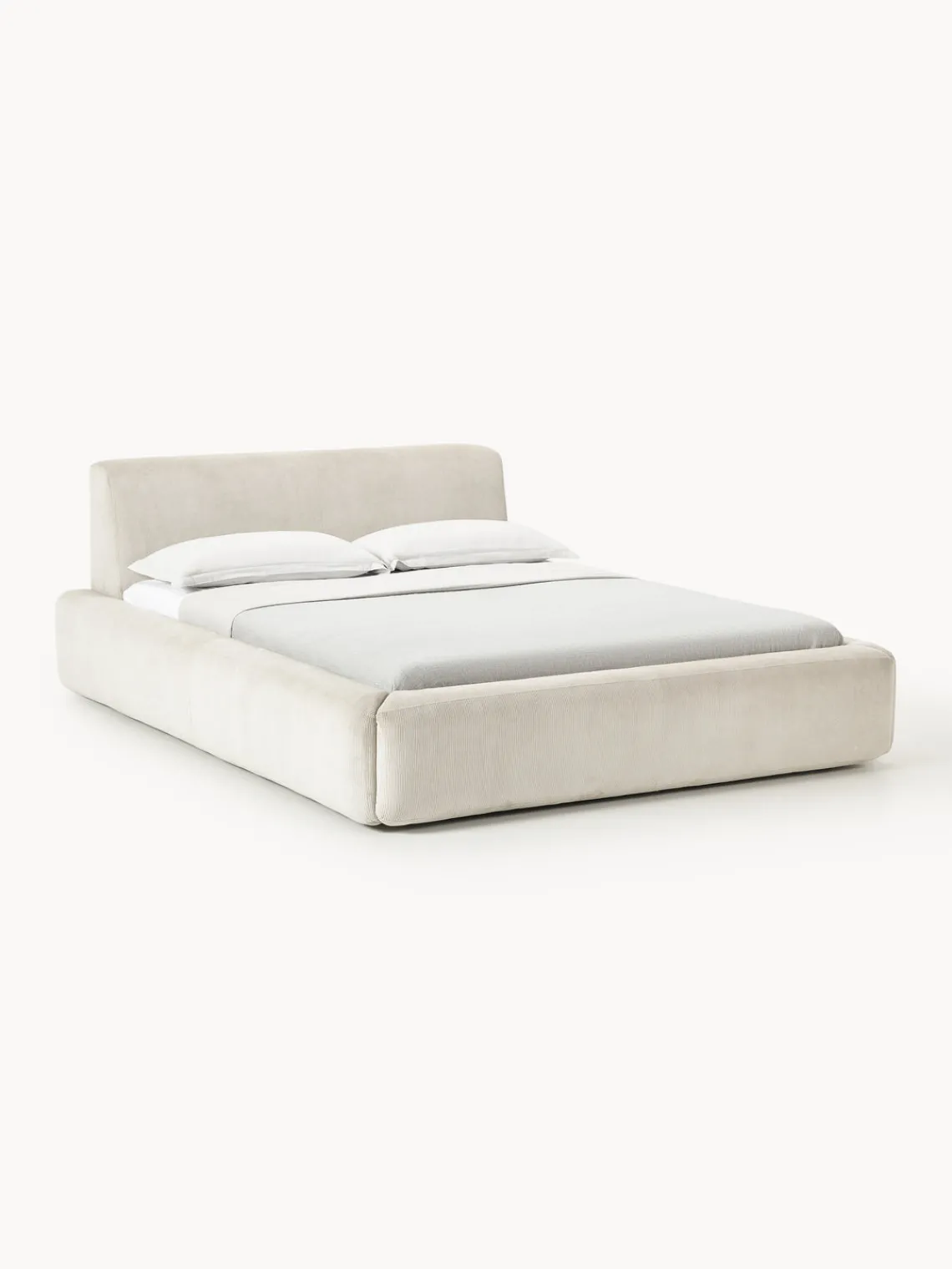 Westwing Collection Cama tapizada con espacio de almacenamiento Melva