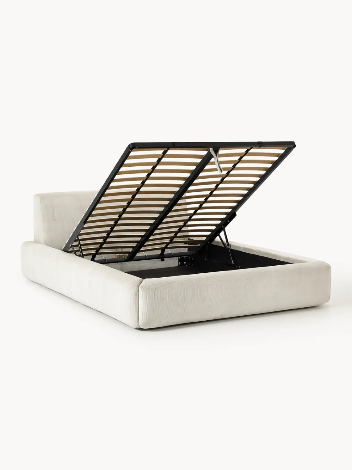 Westwing Collection Cama tapizada con espacio de almacenamiento Melva