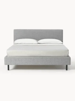 Westwing Collection Cama tapizada con patas de madera Giulia