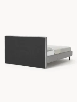 Westwing Collection Cama tapizada con patas de madera Giulia