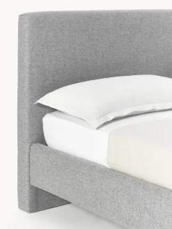 Westwing Collection Cama tapizada con patas de madera Giulia