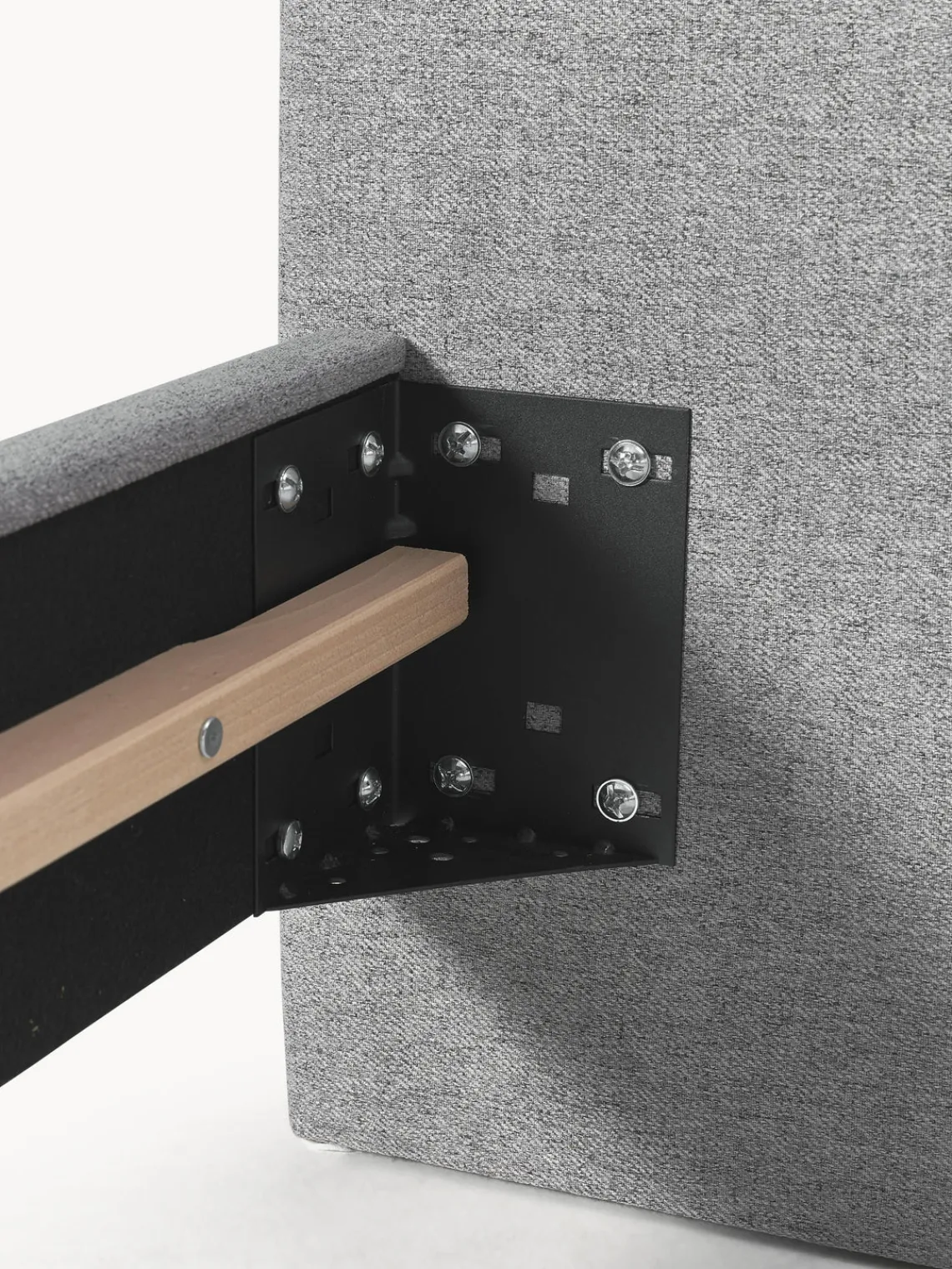 Westwing Collection Cama tapizada con patas de madera Giulia