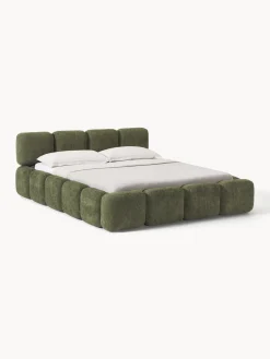 Westwing Collection Cama tapizada de boreguillo bouclé con espacio de almacenamiento Tayla^ Camas Tapizadas|Camas