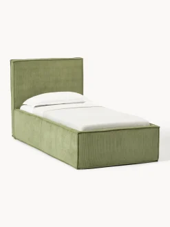 Westwing Collection Cama tapizada de pana con espacio de almacenamiento Dream