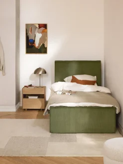 Westwing Collection Cama tapizada de pana con espacio de almacenamiento Dream