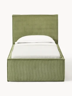 Westwing Collection Cama tapizada de pana con espacio de almacenamiento Dream