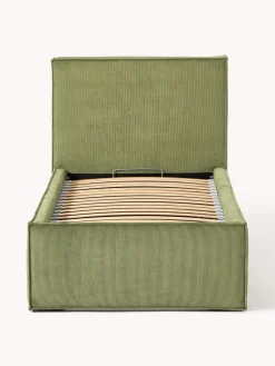 Westwing Collection Cama tapizada de pana con espacio de almacenamiento Dream