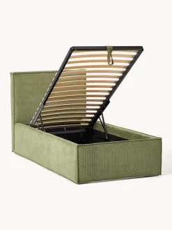 Westwing Collection Cama tapizada de pana con espacio de almacenamiento Dream