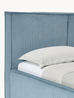 Westwing Collection Cama tapizada de pana con espacio de almacenaje Dream