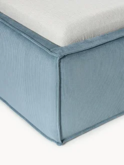Westwing Collection Cama tapizada de pana con espacio de almacenaje Dream