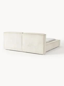 Westwing Collection Cama tapizada en pana Lennon, con espacio de almacenamiento
